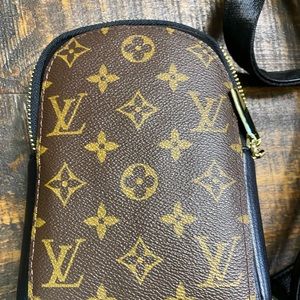 Upcycled lv crossbody sling